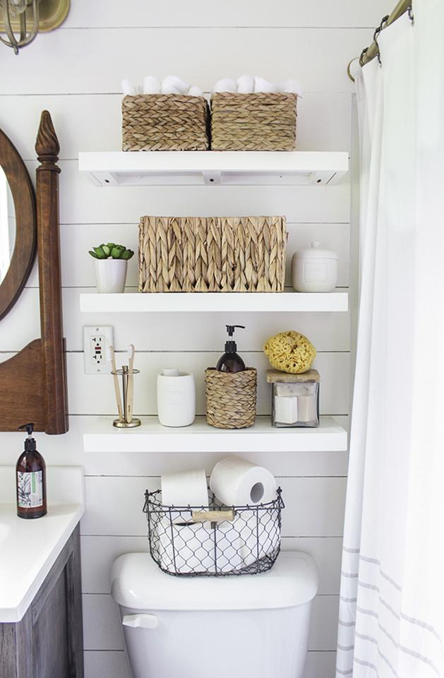 Install open shelving to⁢ display⁢ eclectic bathroom accessories​ and ‍personal treasures