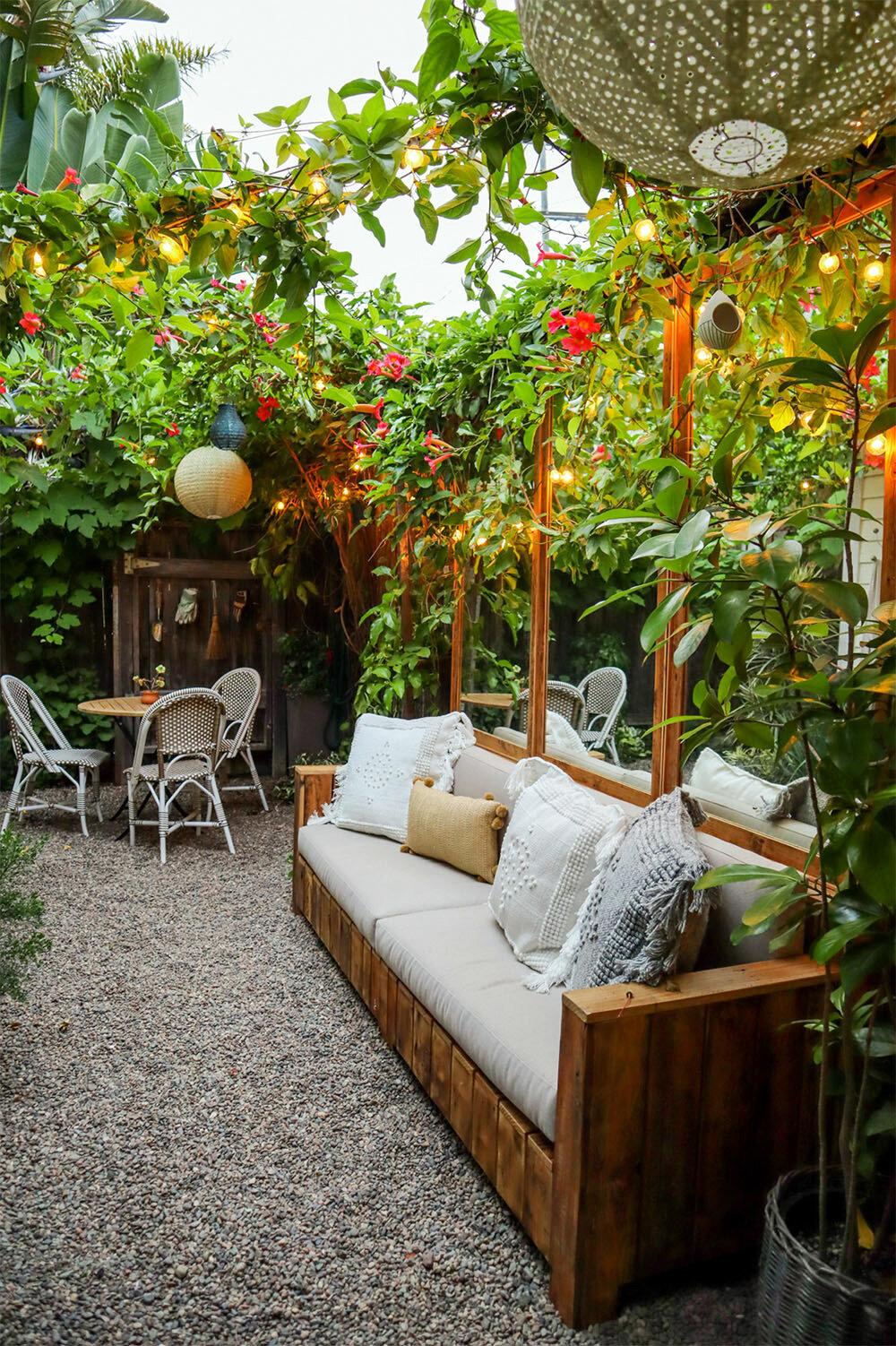 Install​ a pergola covered​ in‍ vines for backyard shade