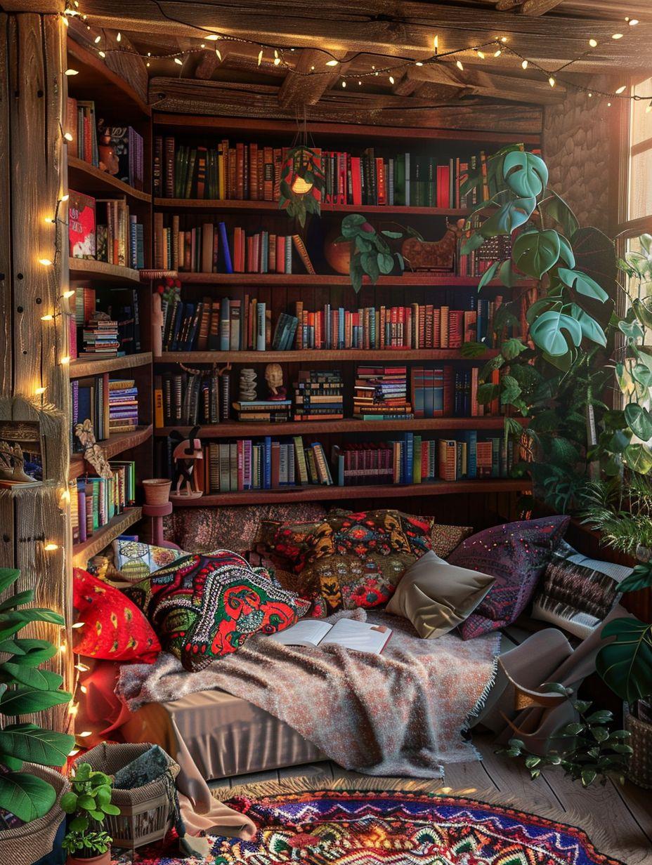 Create​ a reading nook with⁤ a comfy ⁤chair and​ soft blankets in your ⁤Boho ‍Living ⁤Room