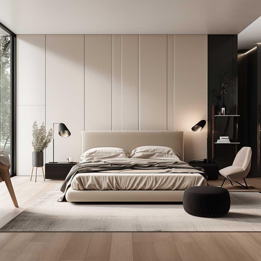 Opt​ for a monochromatic palette for a cohesive​ minimalist​ bedroom look