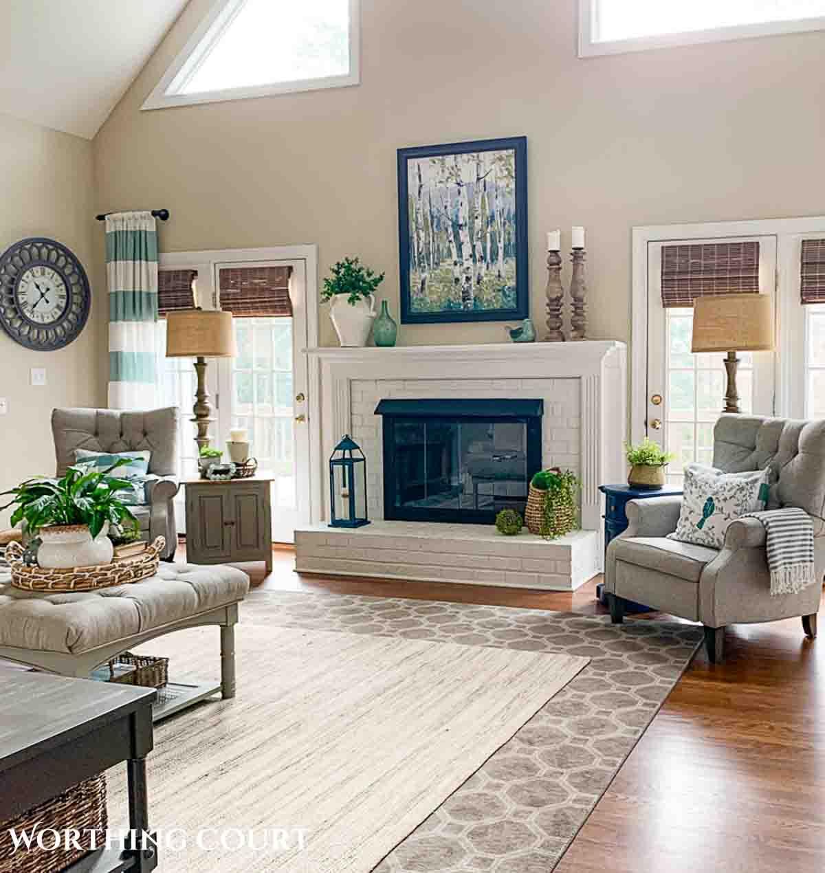 Create zones using rugs to define interior design sections