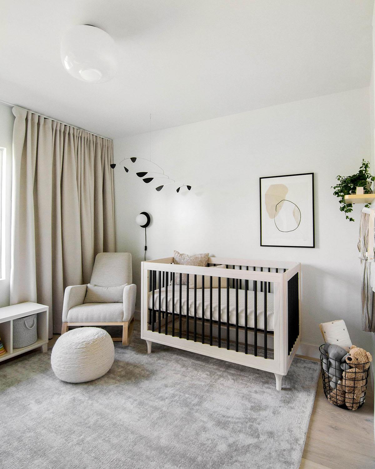 Hang curtains high to make your small nursery feel taller