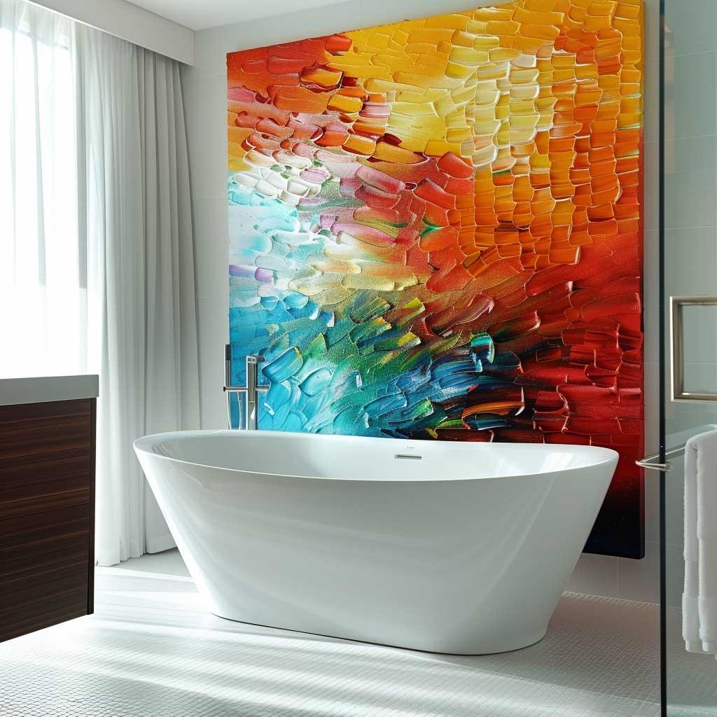 Incorporate ‍bold, colorful artwork ⁣to infuse personality into your eclectic bathroom‌ design