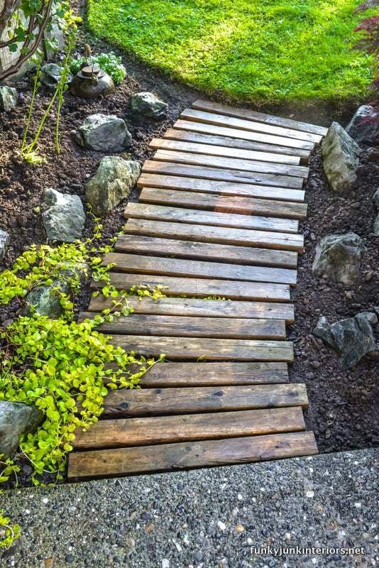 Pallet Garden Pathway: Define your‌ garden paths⁢ with​ stylish pallet ​borders