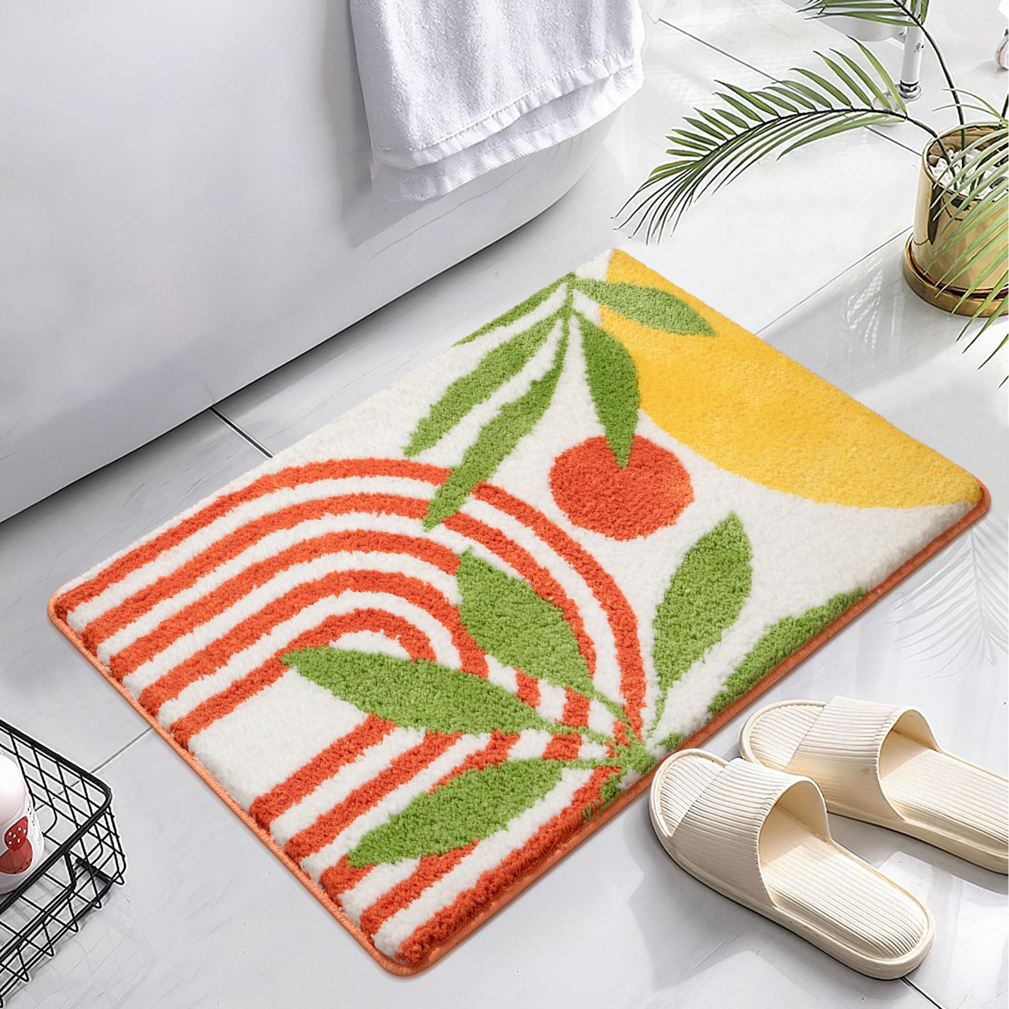 Colorful rugs can brighten up any boho bathroom