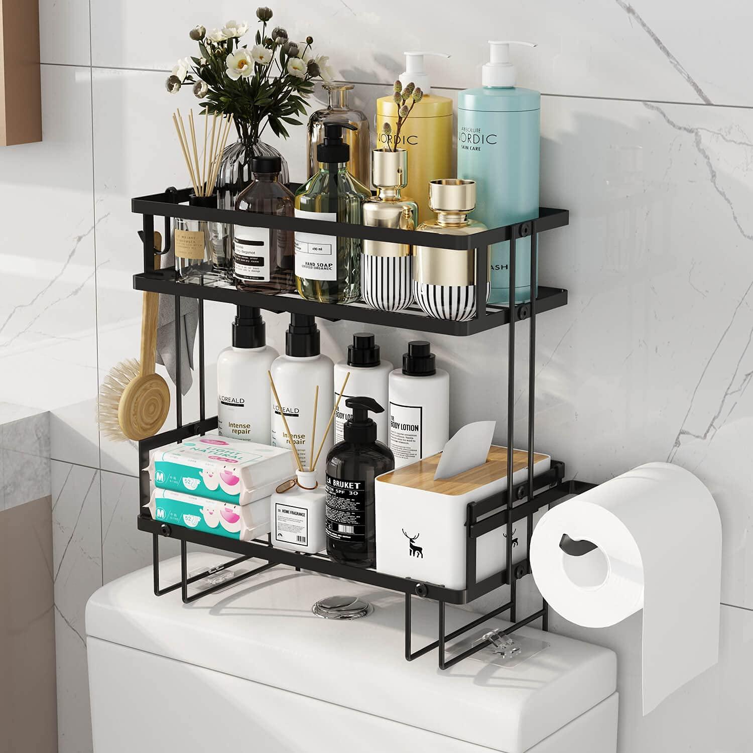 Repurpose unique furniture pieces as stylish storage options in your eclectic bathroom design