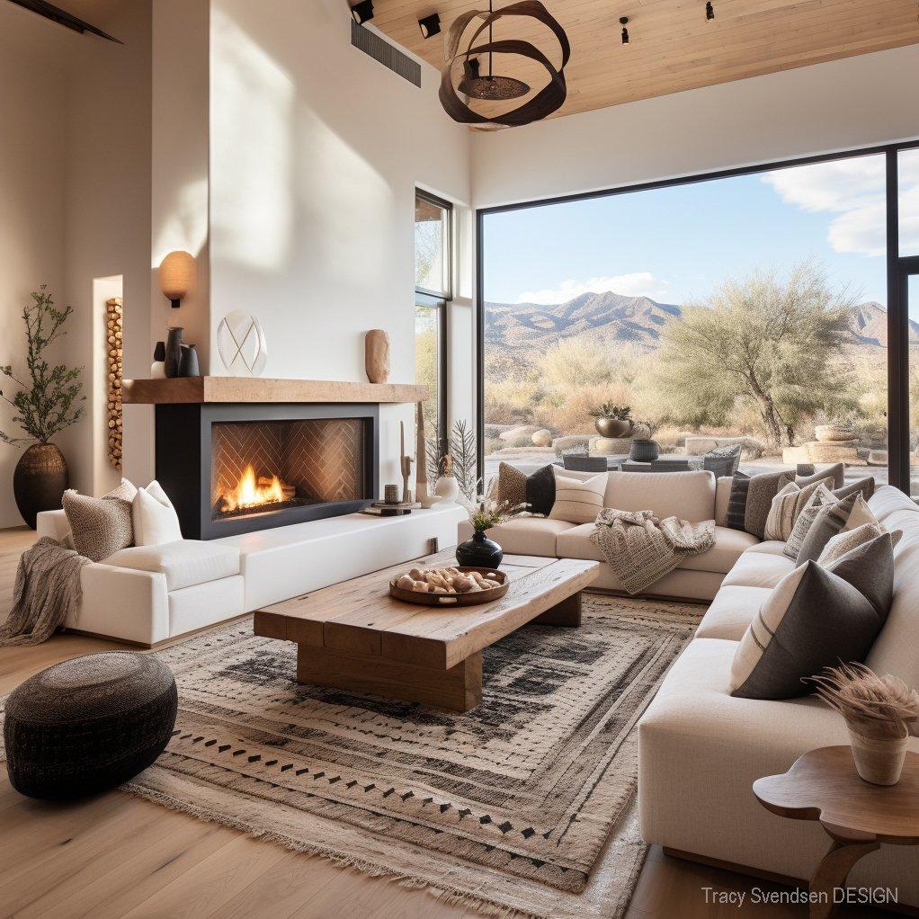 Modern ‍Rustic Living Room: Blend of sleek⁤ styles and natural elements