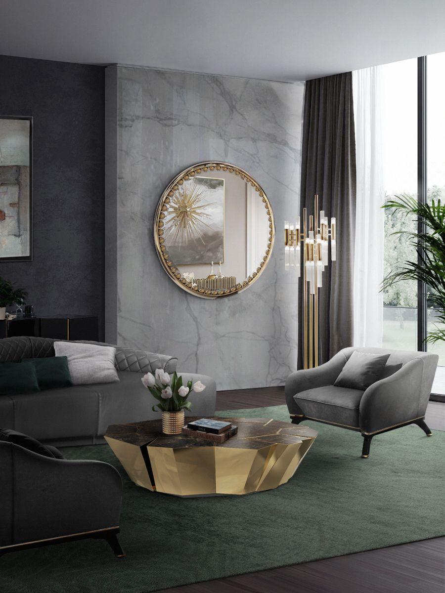 Mirrors create depth and brightness in ⁢your Contemporary Living Room