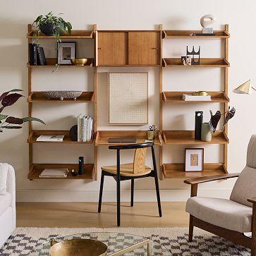 Modular shelving units to display books and decor⁢ in your Contemporary Living Room