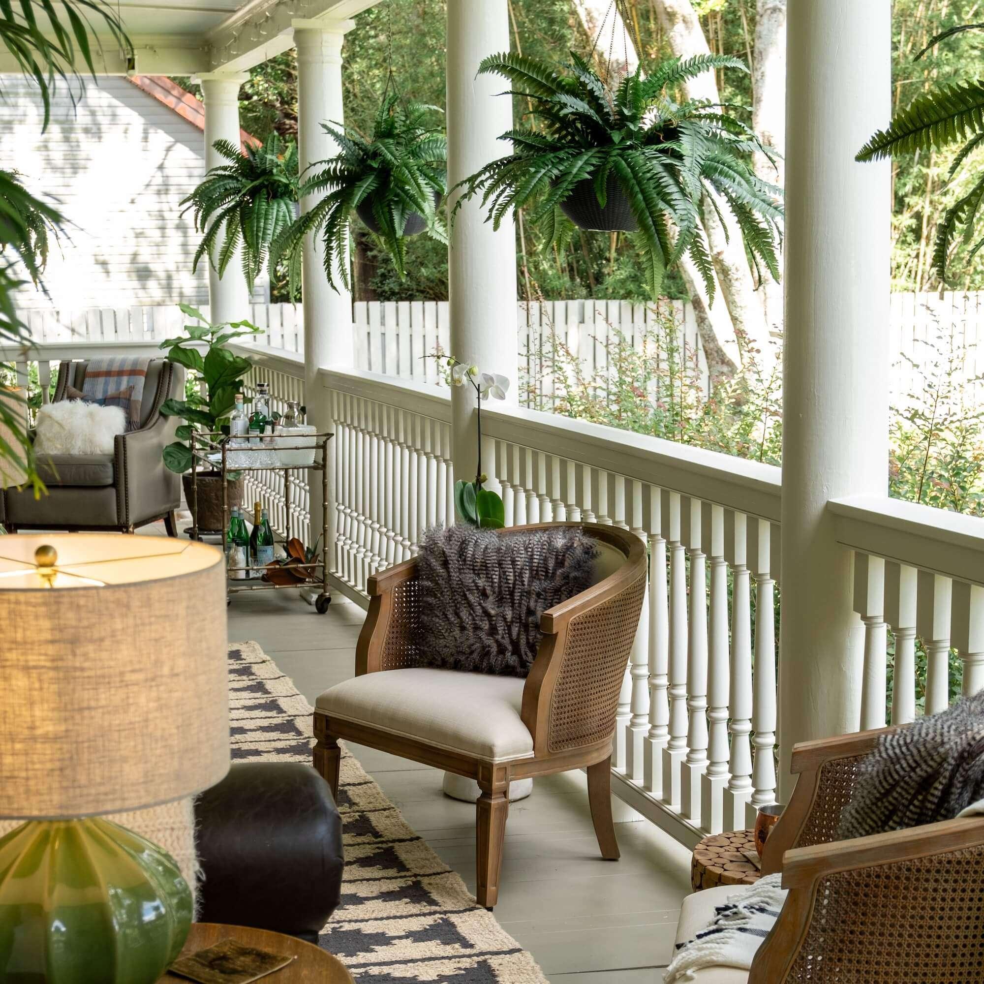 Incorporate a bar cart for entertaining on your screened porch