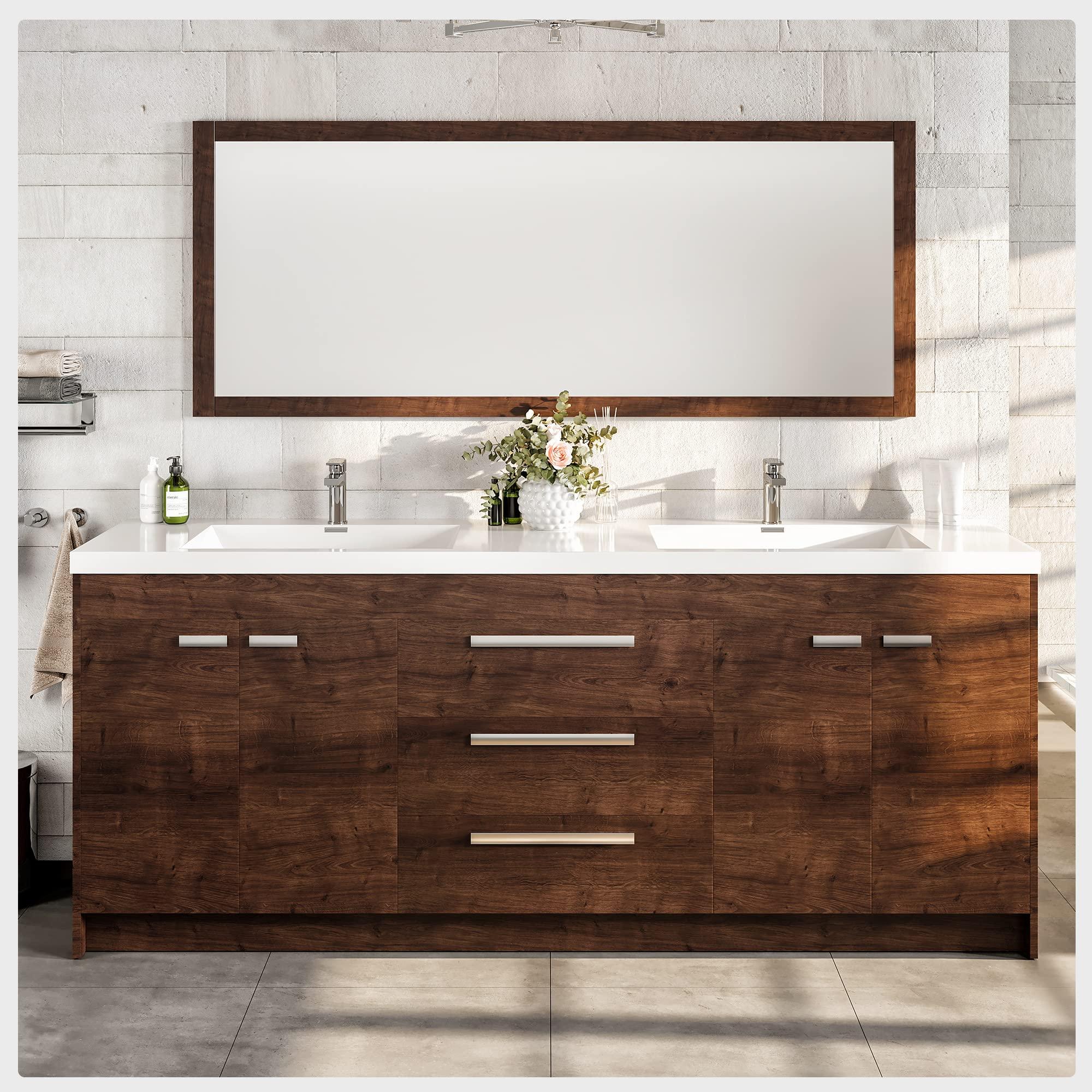 Showcase a⁢ stunning wooden⁣ bathroom countertop paired with modern sinks for a⁤ chic contrast