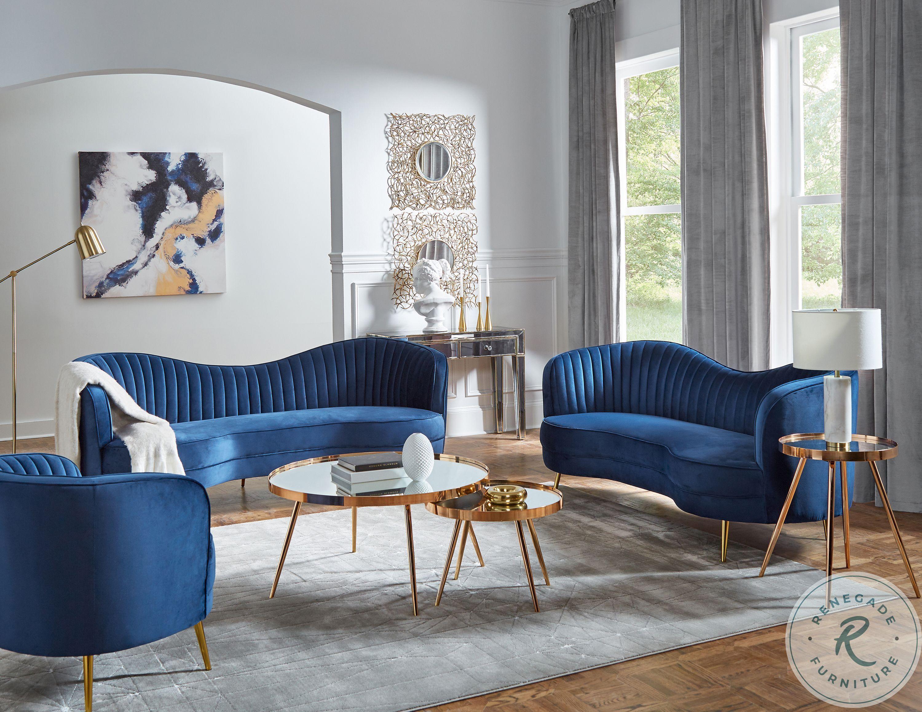 Select stylish ‍blue ⁤furniture pieces ‍to elevate your living room style