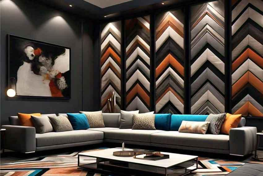 Incorporate geometric patterns in your interior design for visual intrigue