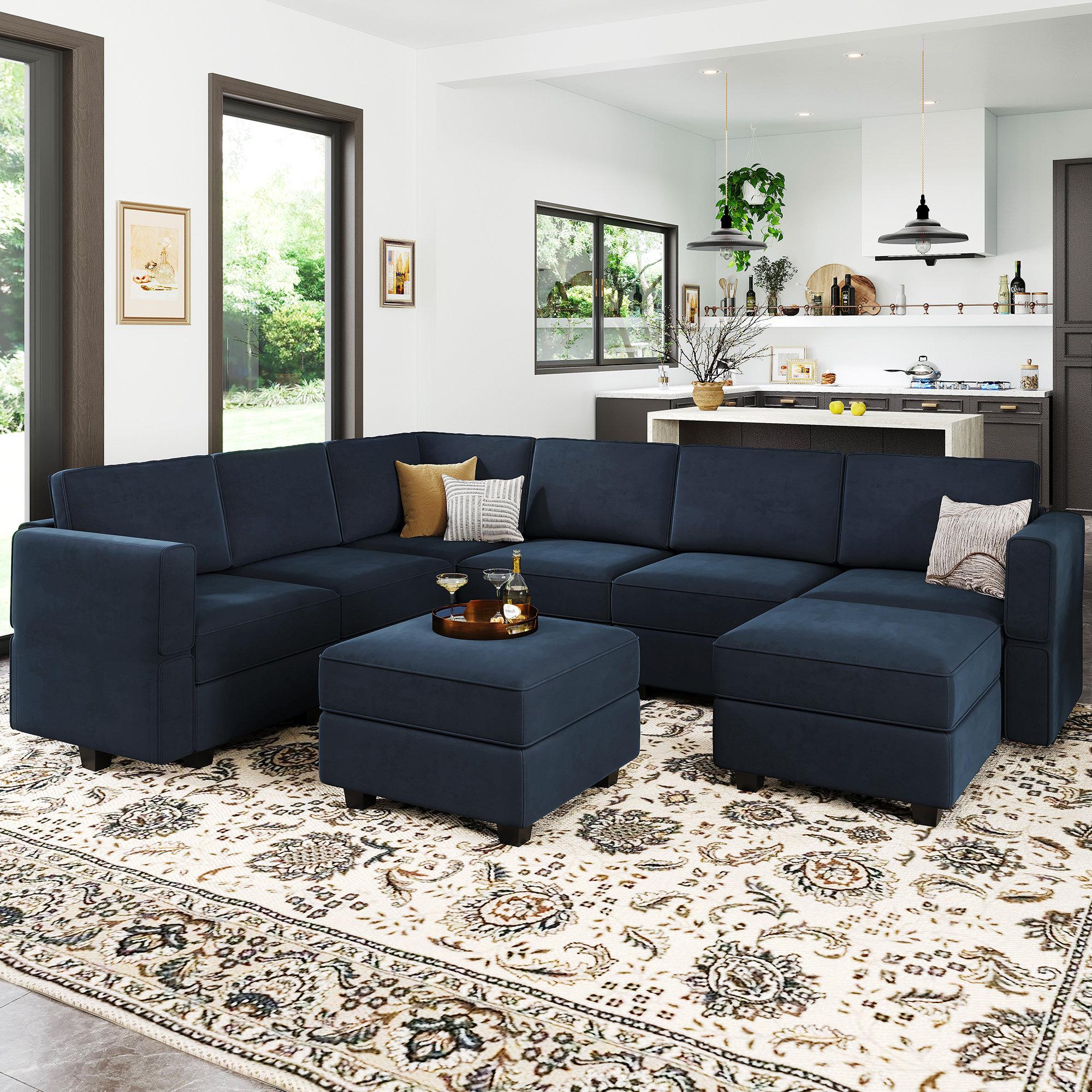 Craft⁢ a ‍cozy corner with blue ottomans and soft textiles