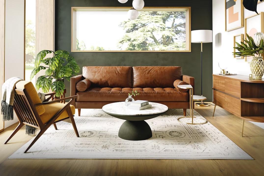 Mid-Century Modern Living Room: Sleek lines and iconic furniture shape mid-century elegance