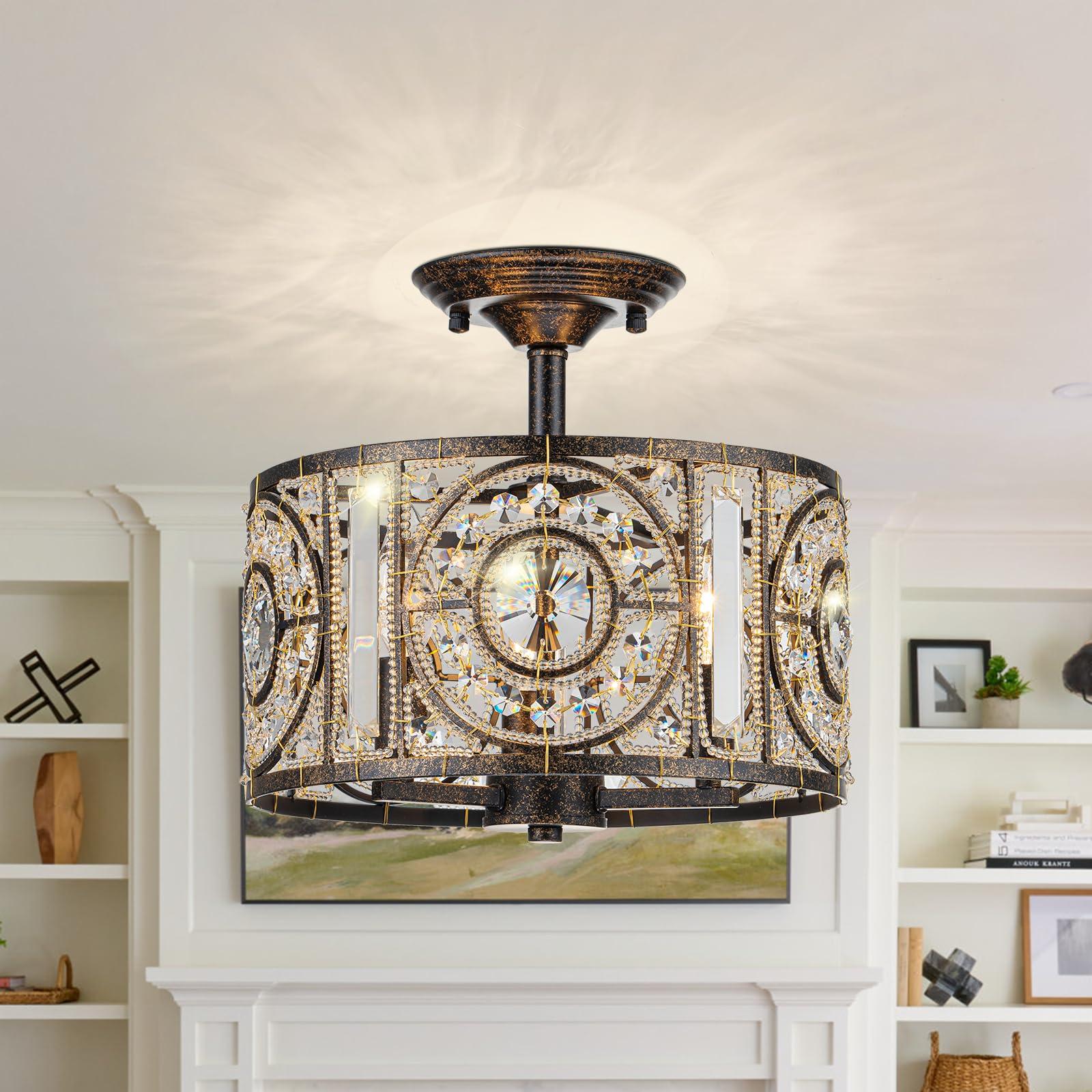 Use retro light fixtures to create a warm glow in your vintage ⁤living room