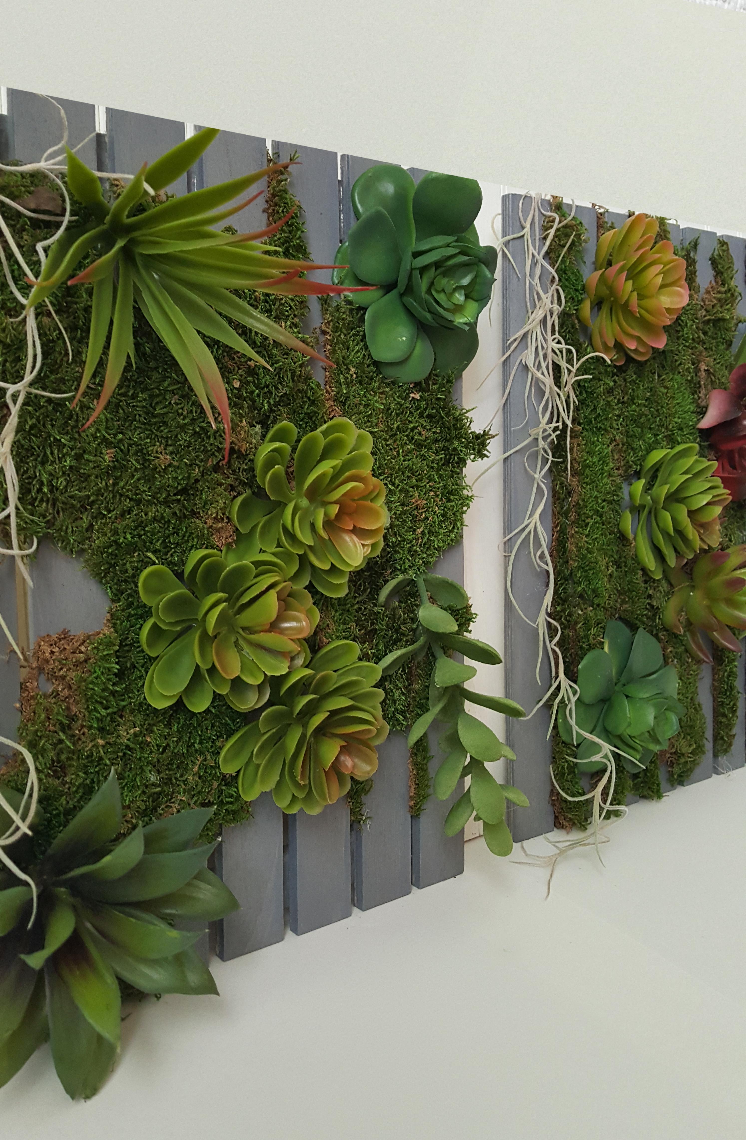 Design a minimalist pallet garden using succulents for a sleek look