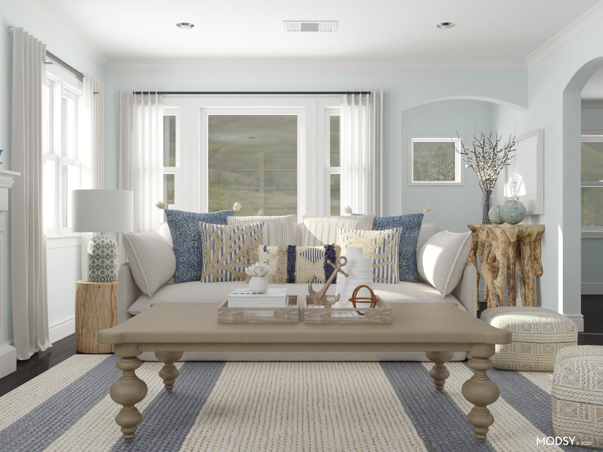 Coastal Living Room: Light hues ‍and nautical decor for a breezy feel