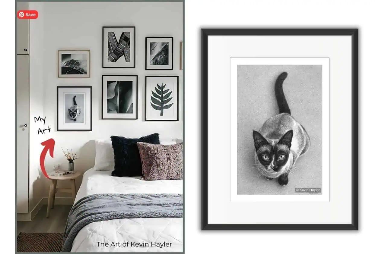 Hang⁣ art⁣ strategically to personalize your minimalist bedroom decor