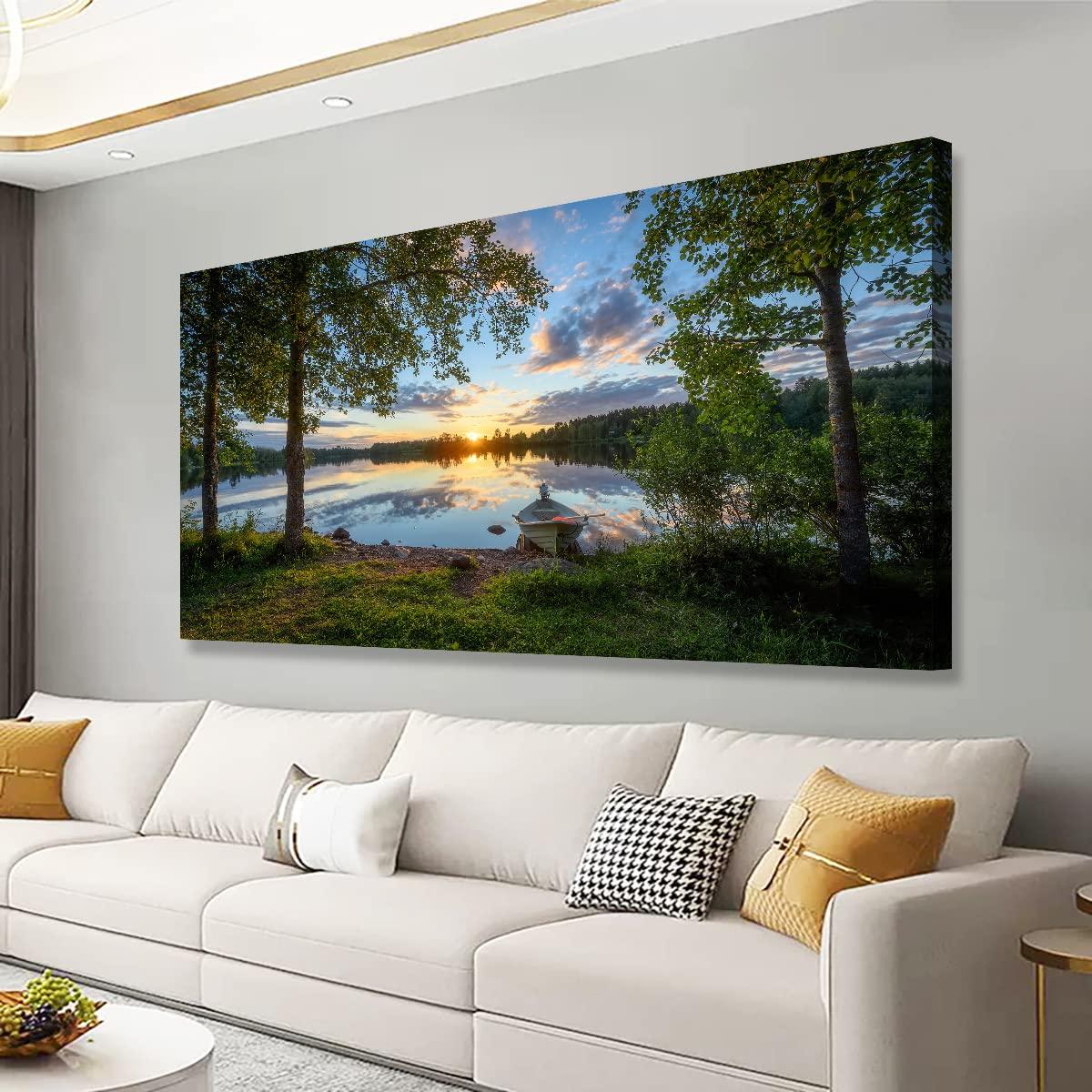 Hang nature-inspired art to visually enrich ⁢your earthy living room walls