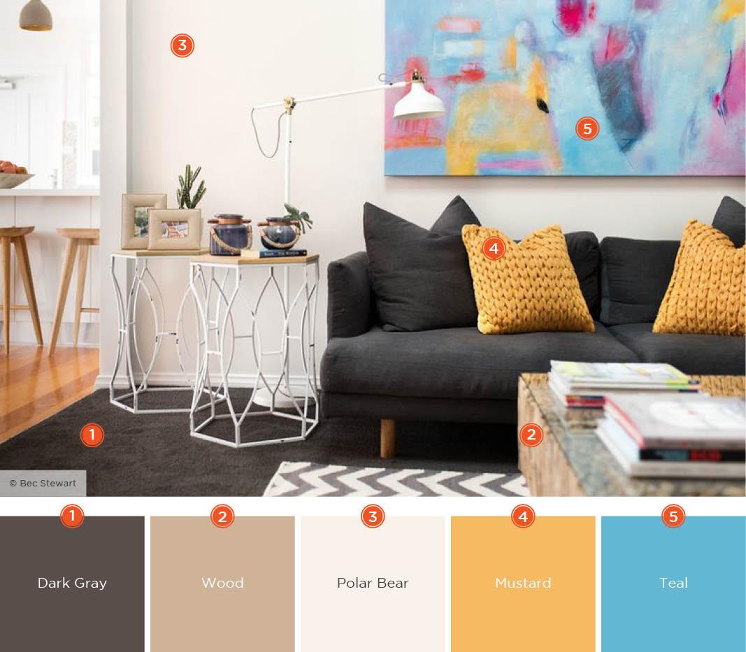 Select a ‍cohesive color⁤ palette that ‌reflects your style in the‍ Contemporary Living​ Room