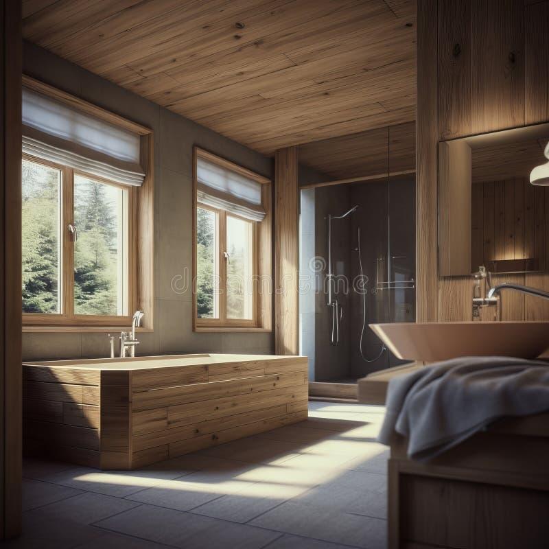 Opt for a‍ minimalist‌ design for a serene​ Chalet Bathroom retreat