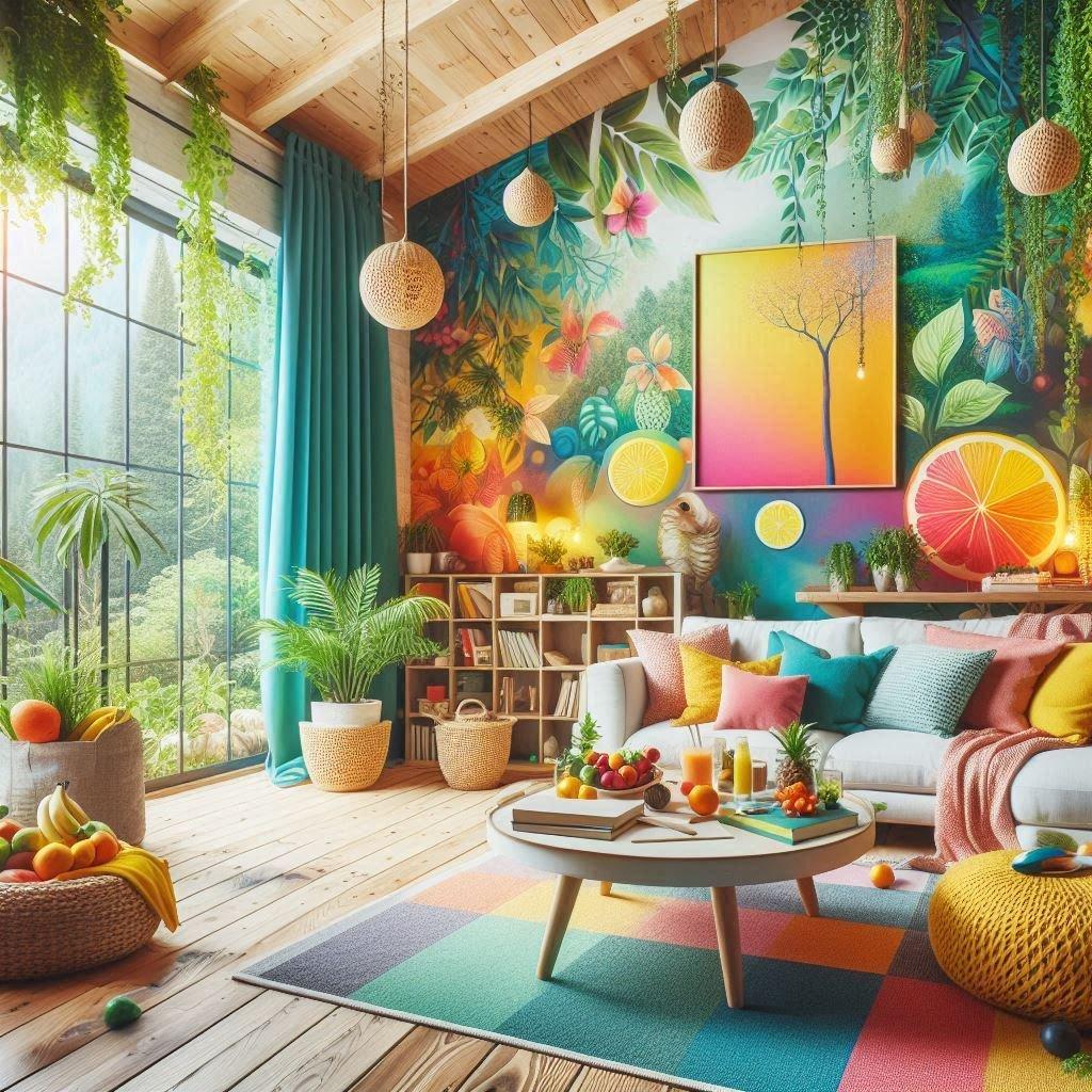 Playful Living ‍Room: Fun patterns and‍ colorful‌ accents for a dynamic⁢ atmosphere