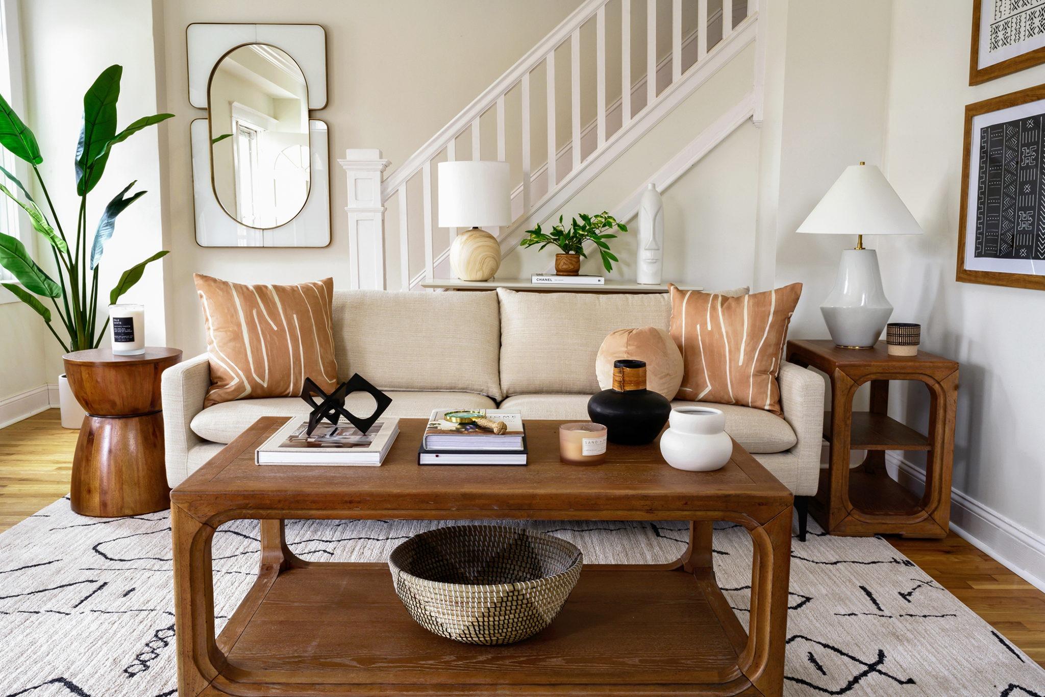 Embrace a neutral color palette for a serene Contemporary Living Room vibe