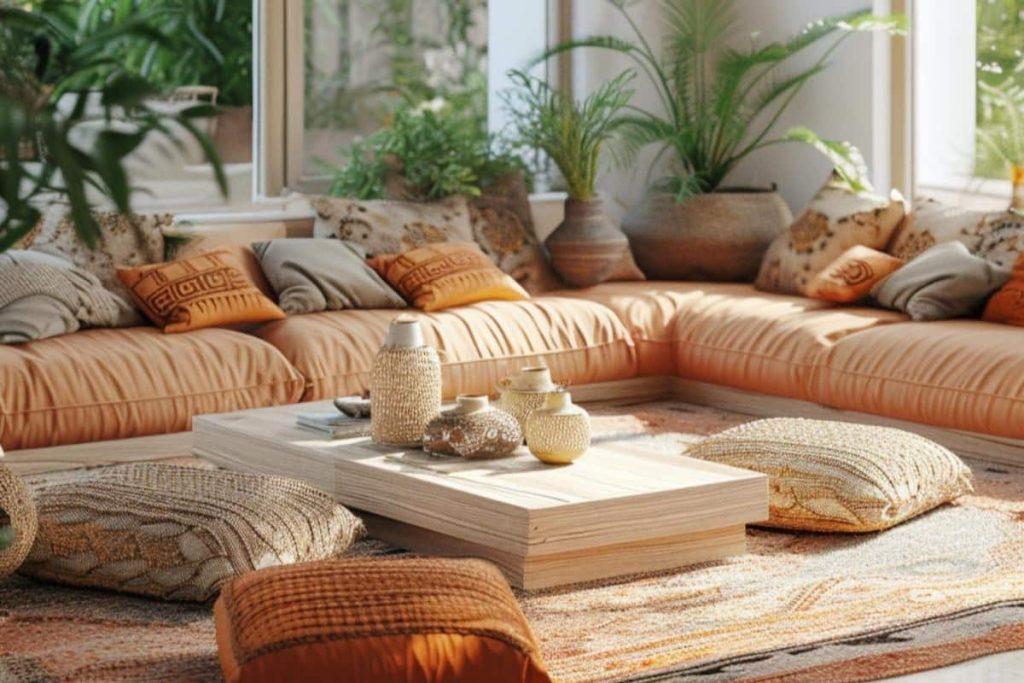 Include ⁢oversized floor cushions for relaxed seating in your Boho ‍Living Room