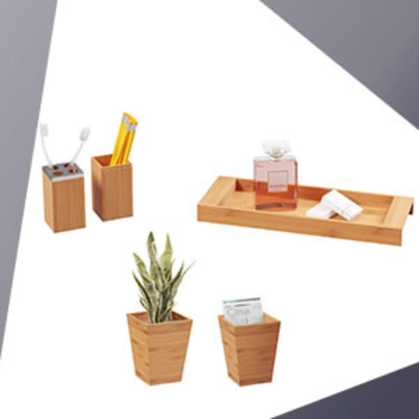 Bamboo trays keep essentials organized ‌in your boho bathroom