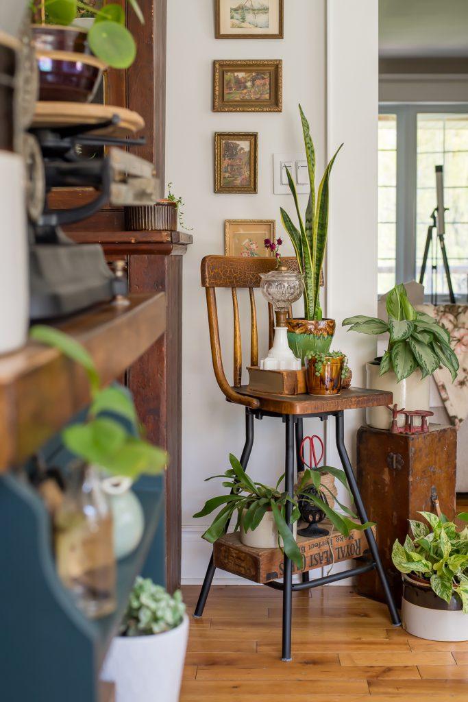 Bring ‌nature indoors with vintage-inspired planters and house plants for your living room