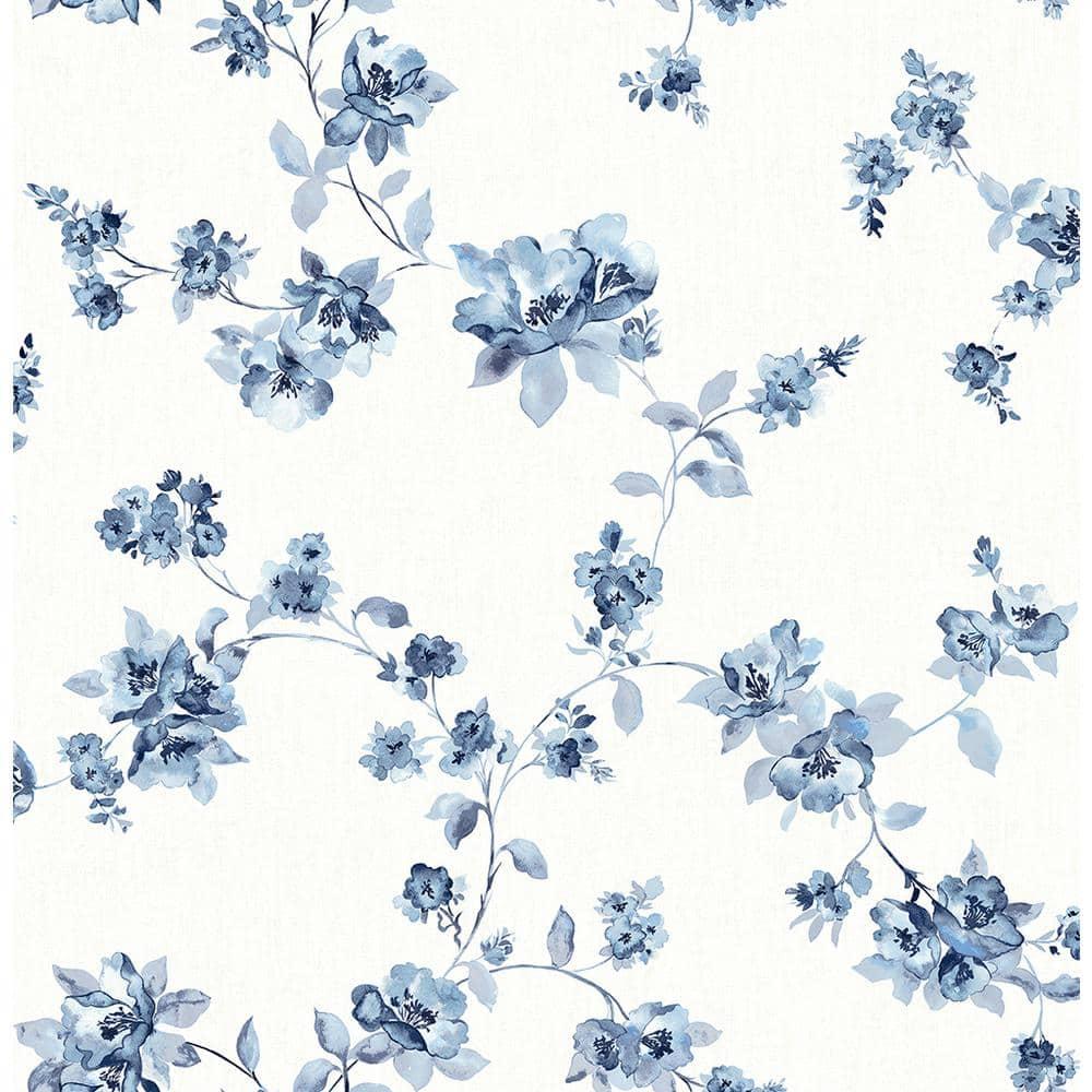 Experiment with blue wallpaper patterns for added depth