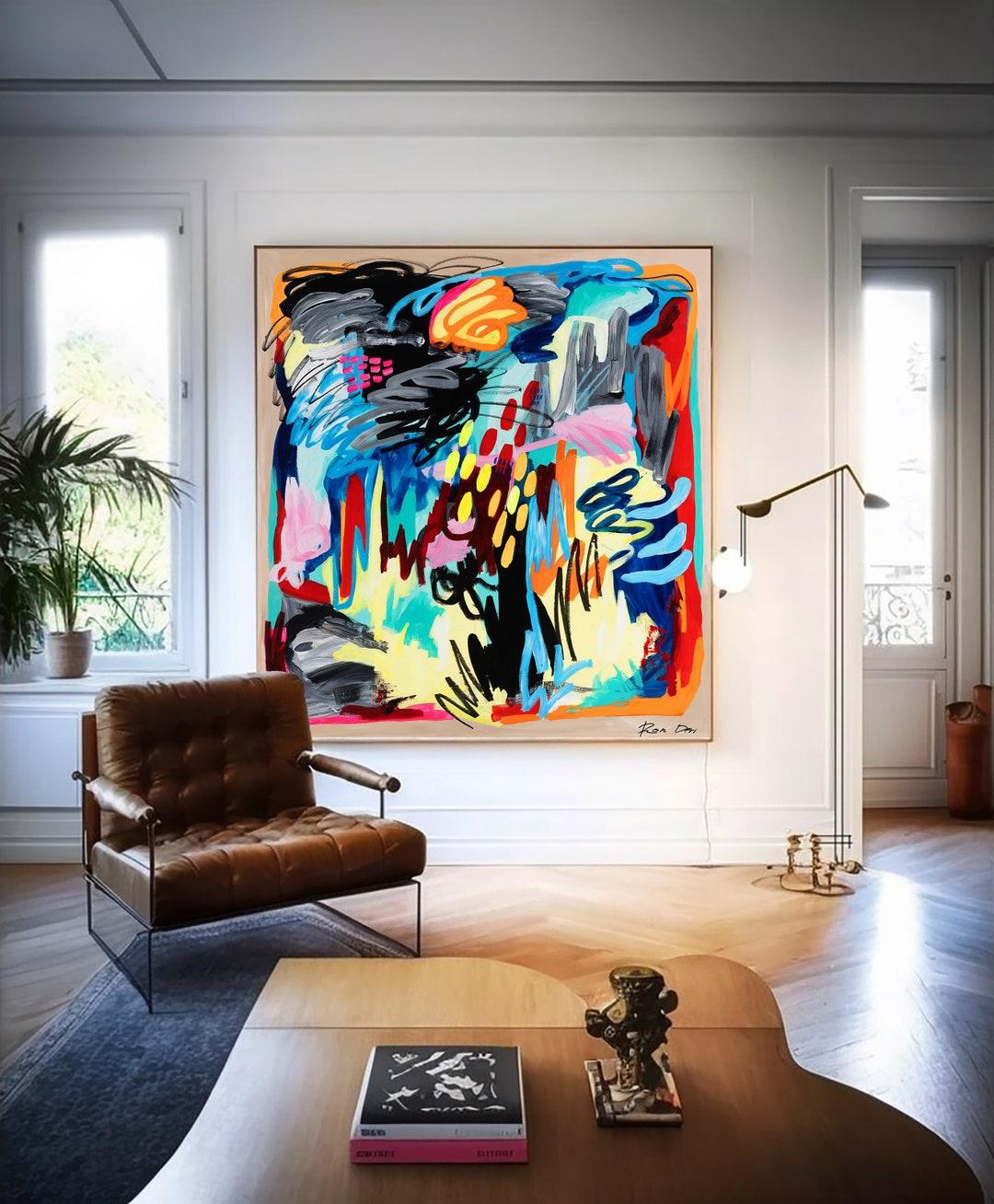 Incorporate statement artwork to add personality to your Contemporary Living Room