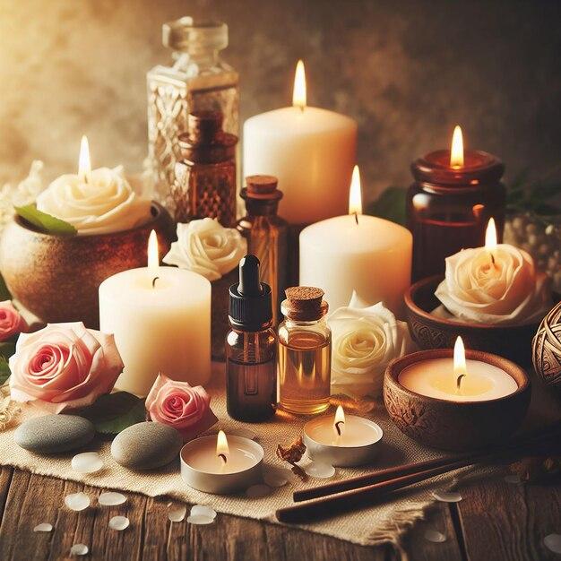 Aromatic candles to create a tranquil ambiance