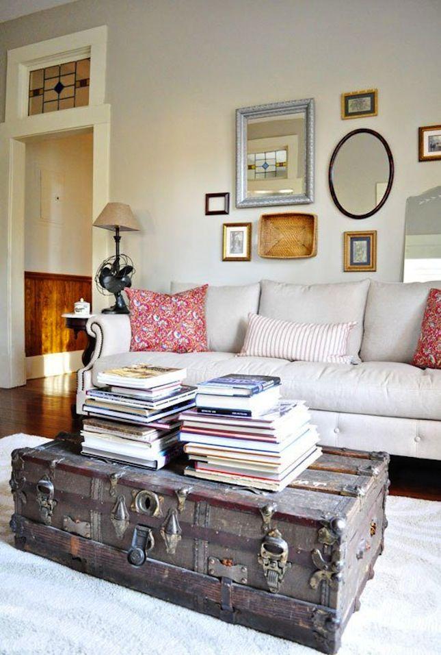 Use ⁢vintage trunks as unique storage solutions in your living room décor