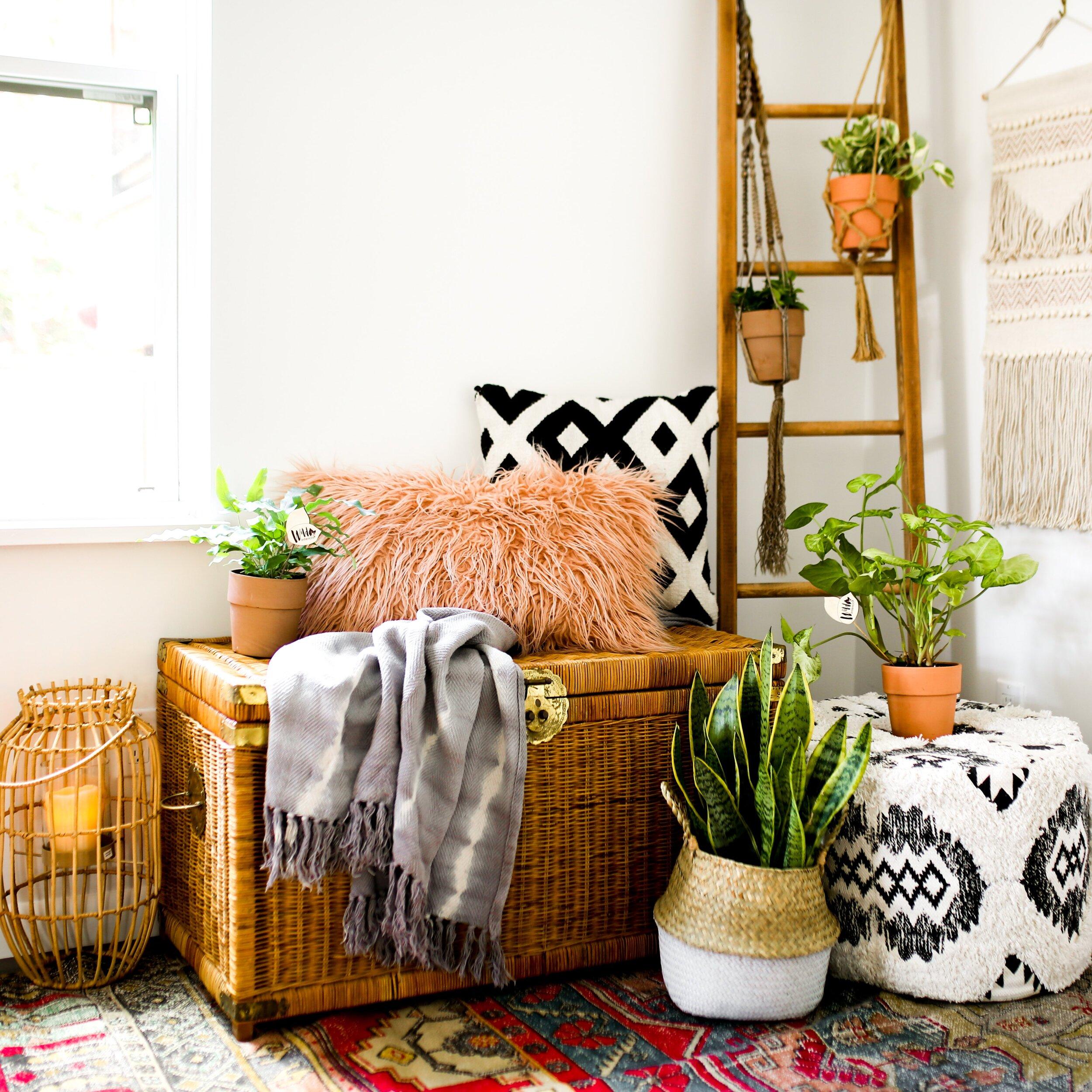 Add indoor plants to bring life ‍into ‌your Boho Living Room space