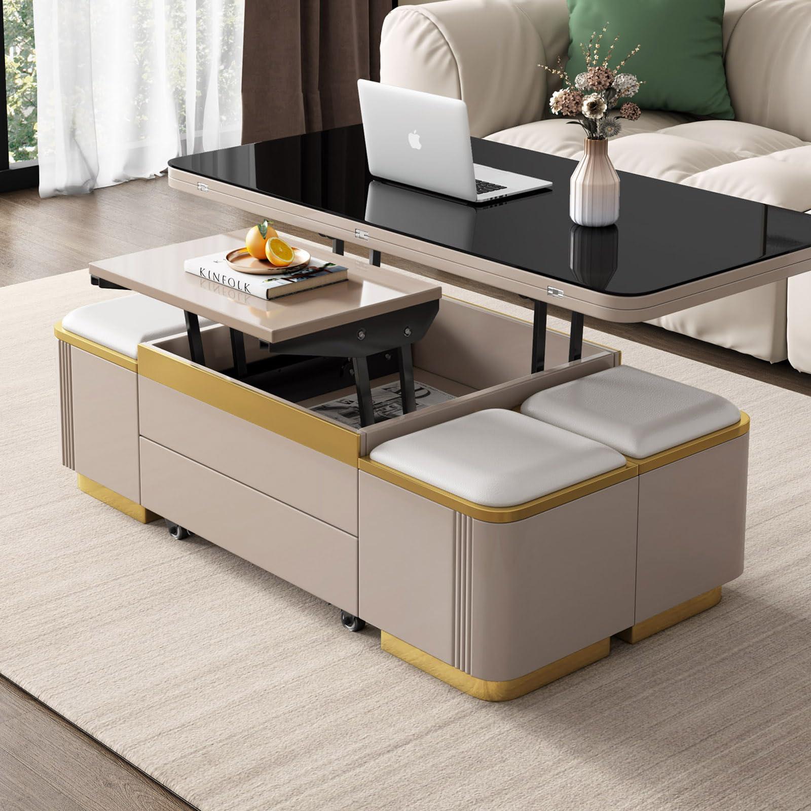 Choose a multifunctional coffee table for practicality​ in your Contemporary Living Room