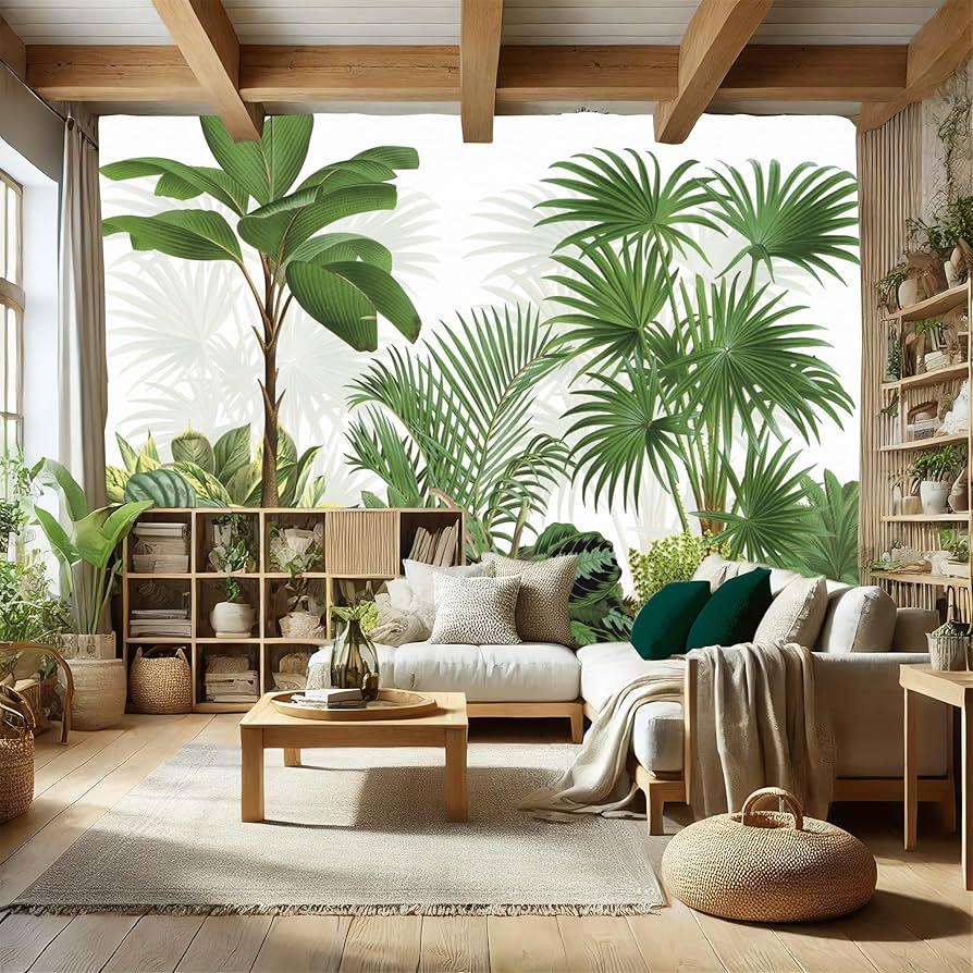 Tropical⁢ Living Room: Bring the outdoors ‍in with lush greenery and‍ colors