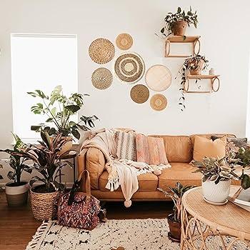 Include woven baskets for stylish organization and bohemian charm in your Boho Living Room