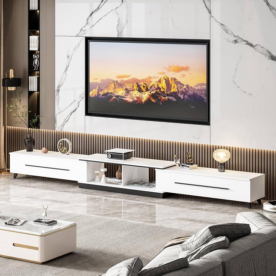 Introduce a ⁤contemporary media console that complements your living room ​decor⁣ seamlessly