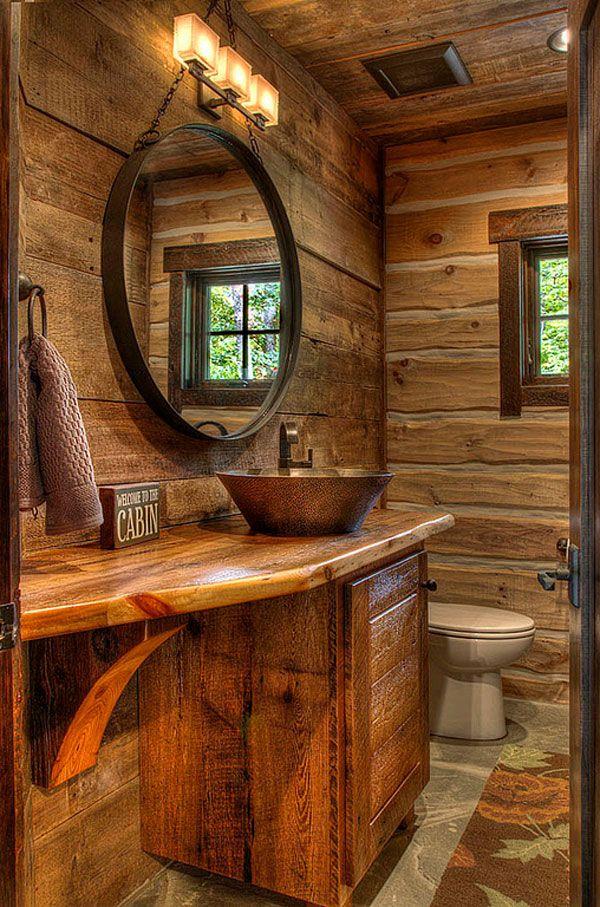 Warm wood accents ⁤for a rustic ‌chalet bathroom ambiance