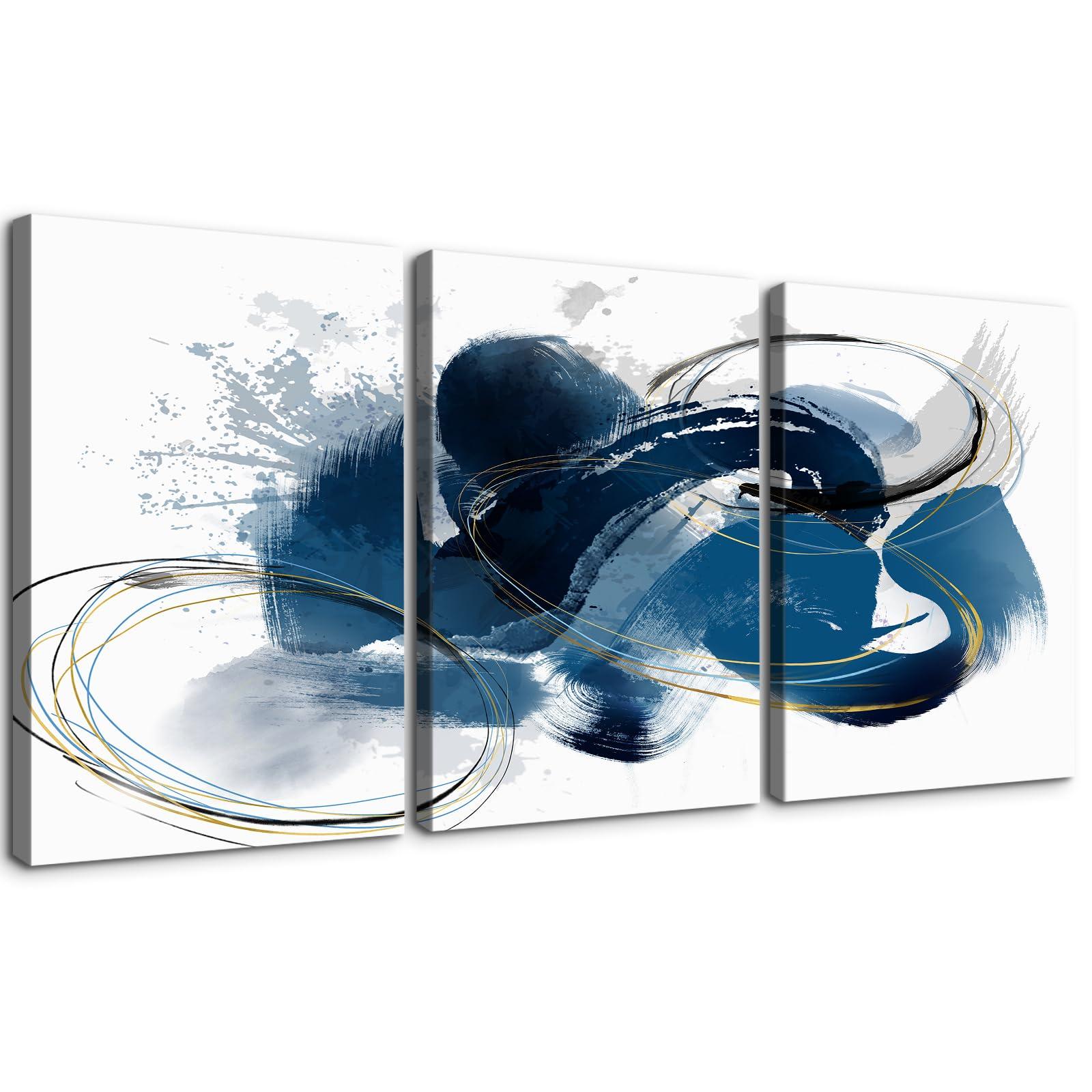 Highlight art pieces featuring blue tones for a gallery feel