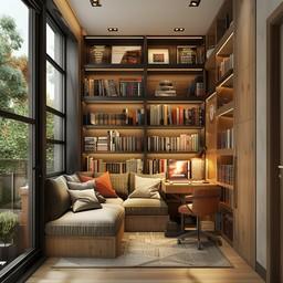 Designate a cozy reading nook with plush seating in your Contemporary Living Room