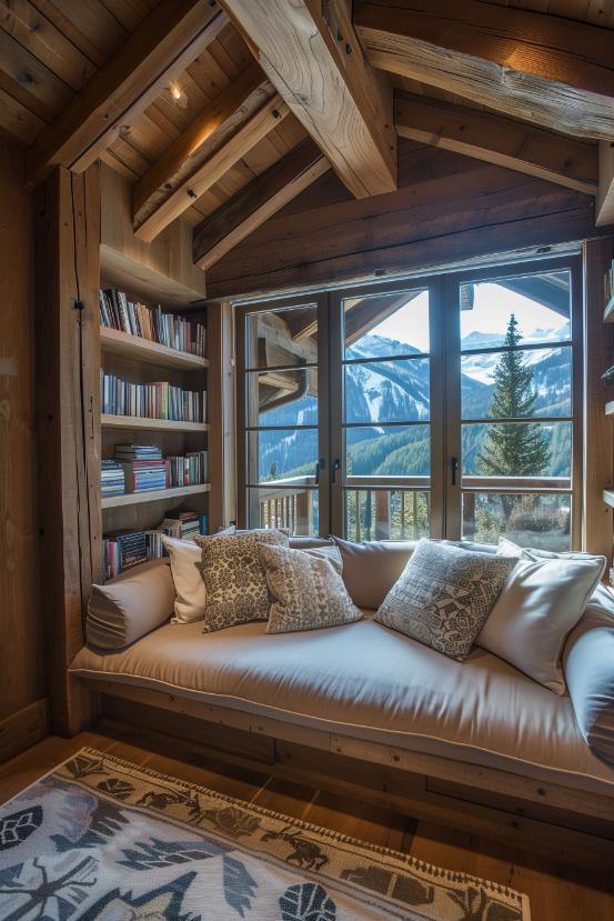 Create a cozy nook for reading in the Chalet Bathroom