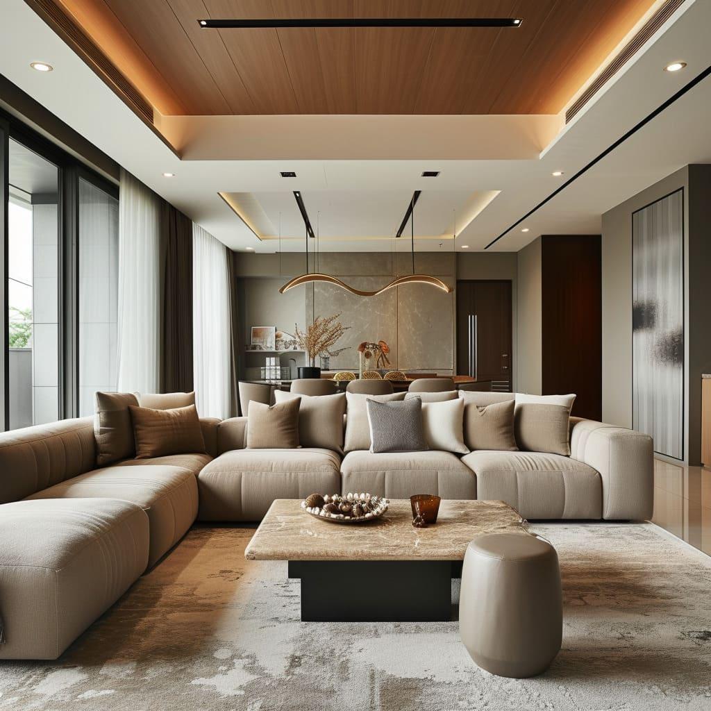 Opt for open spaces to enhance flow and connectivity in your Contemporary Living Room layout