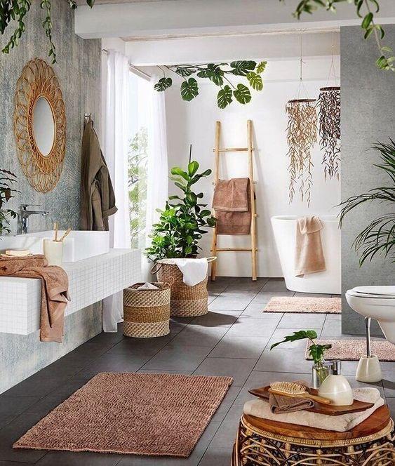 Natural light brightens up ​your boho ⁢bathroom⁤ sanctuary