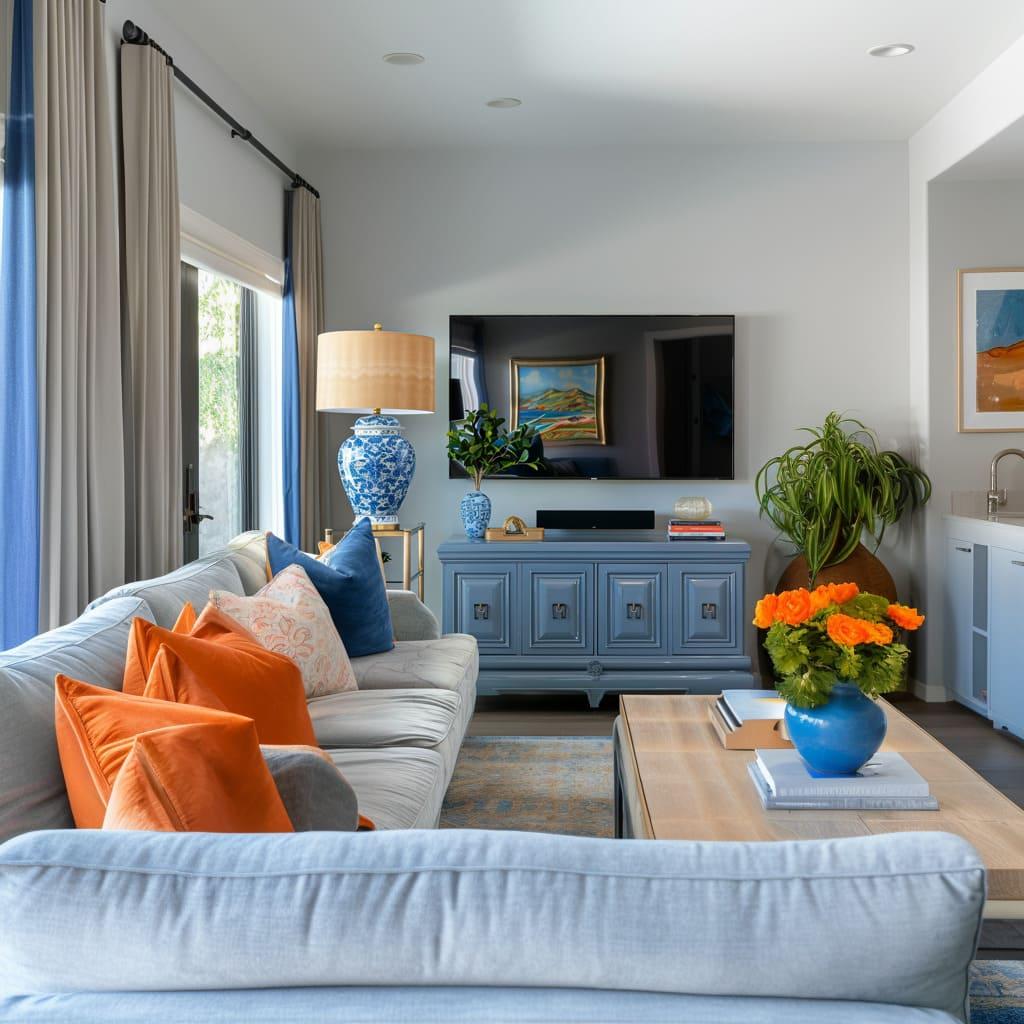 Consider blue furniture pieces for ⁢a bold statement in your living room