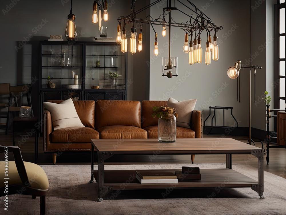 Choose a statement chandelier for a glamorous vintage living room ambiance