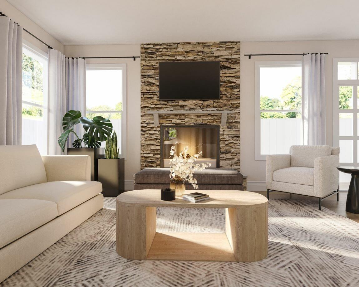 Stone accessories lend an organic touch to your Earthy Living Room decor