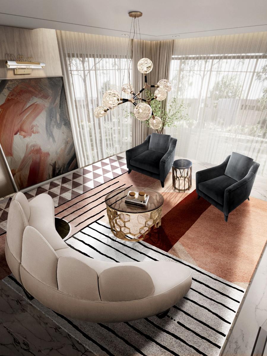 Luxe⁤ Living⁤ Room: Opulent materials and high-end finishes for elegance